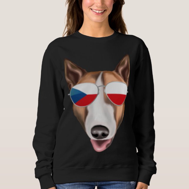 Moletom Czech Flag Bull Terrier Dog Czech Republic Pocket (Frente)