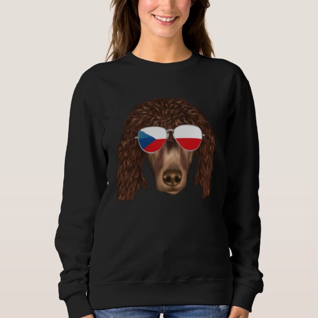 Moletom Czech Flag Irish Water Spaniel Dog Czech Republic  (Frente)