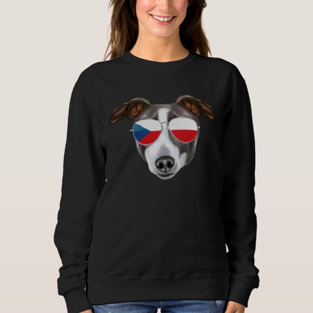 Moletom Czech Flag Italian Greyhound Dog Czech Republic Po (Frente)