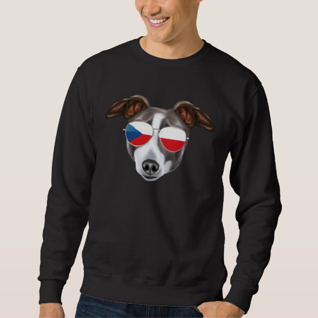 Moletom Czech Flag Italian Greyhound Dog Czech Republic Po (Frente)