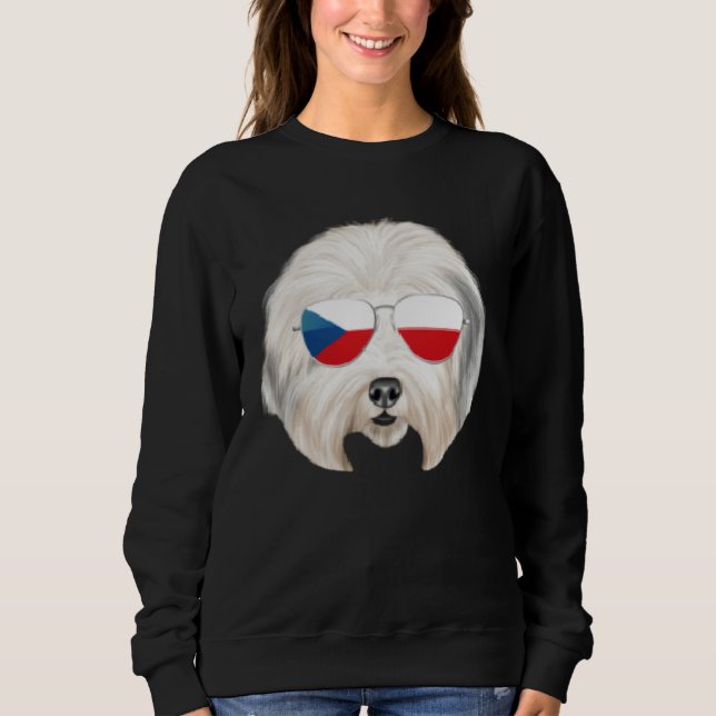 Moletom Czech Flag Old English Sheepdog Dog Czech Republic (Frente)