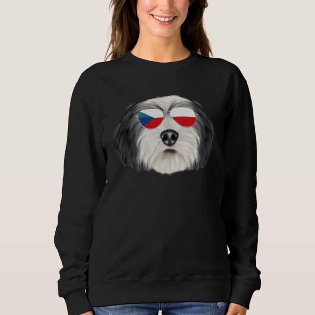 Moletom Czech Flag Polish Lowland Sheepdog Dog Czech Repub (Frente)