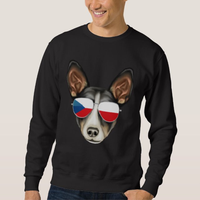 Moletom Czech Flag Rat Terrier Dog Czech Republic Pocket (Frente)