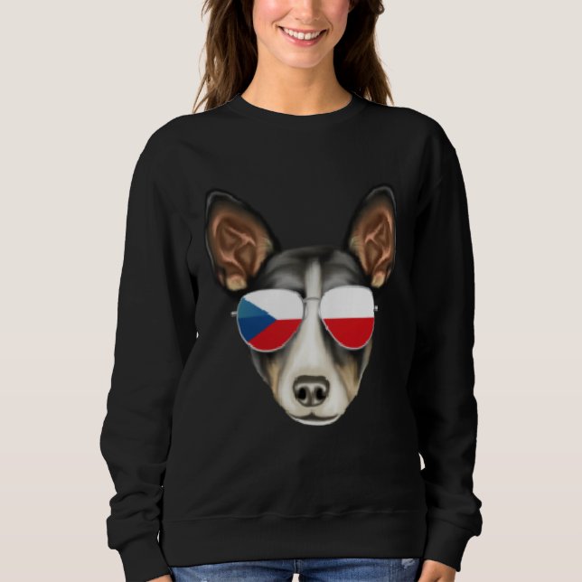 Moletom Czech Flag Rat Terrier Dog Czech Republic Pocket (Frente)
