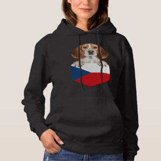 Moletom Czech Republic Flag Beagle Dog In Pocket