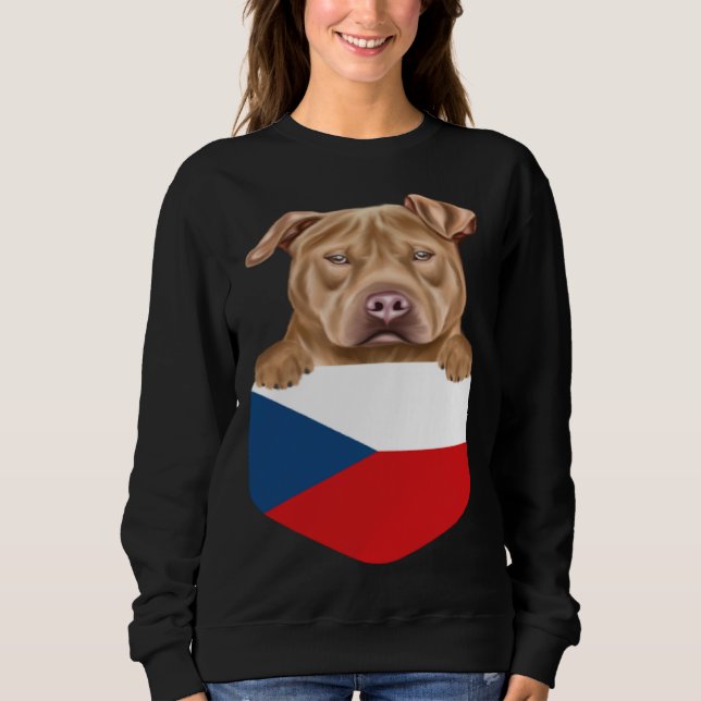 Moletom Czech Republic Flag Usa Staffordshire Terrier Dog  (Frente)