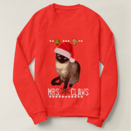 Moletom Da "camisola feia do Natal do gato Siamese Sra.
