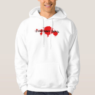 Moletom Da cara Hoodie branco inoperante para baixo