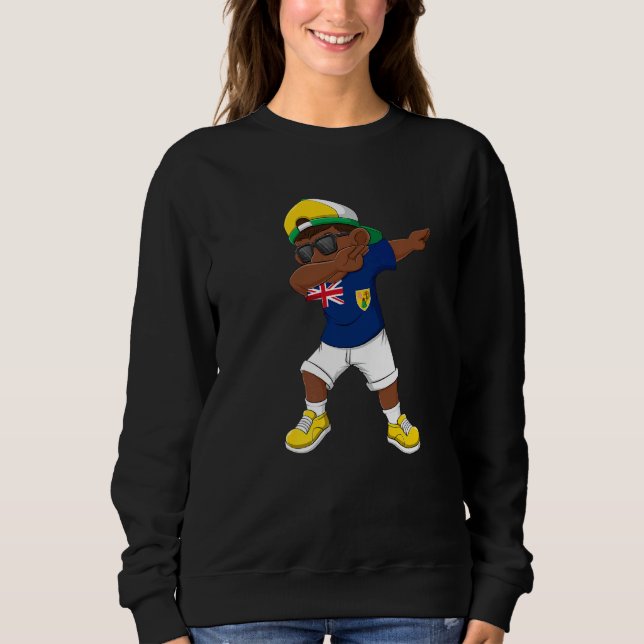 Moletom Dab Dance De Meninos Turks E Caicos Flag Kids (Frente)