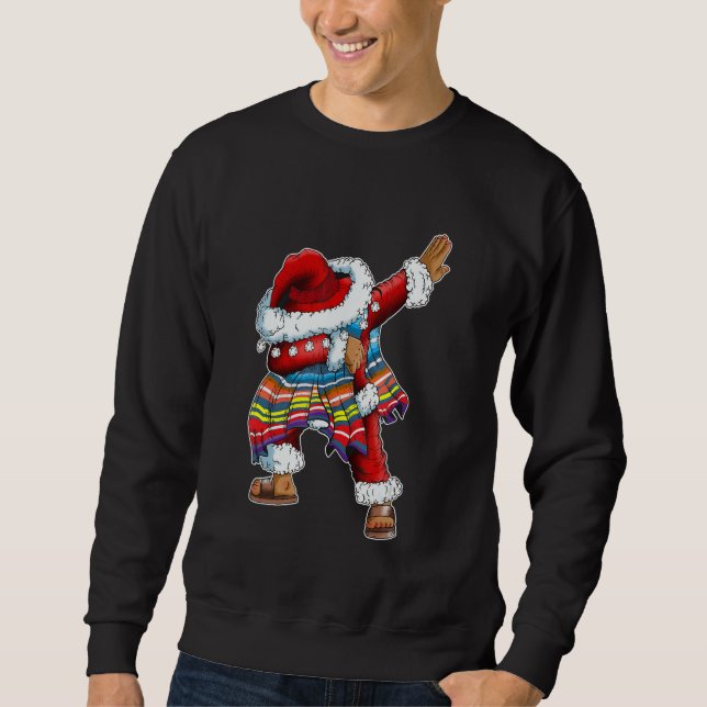 Moletom Dab Santa Claus With Mexican Poncho Is Dabbing (Frente)