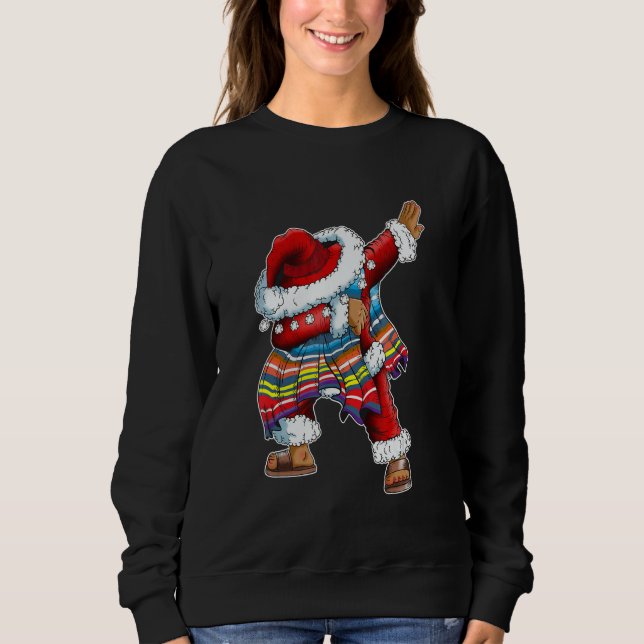 Moletom Dab Santa Claus With Mexican Poncho Is Dabbing (Frente)