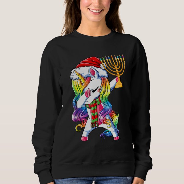 Moletom Dab Unicorn Natal Crianças Meninas Mulheres Jewnic (Frente)