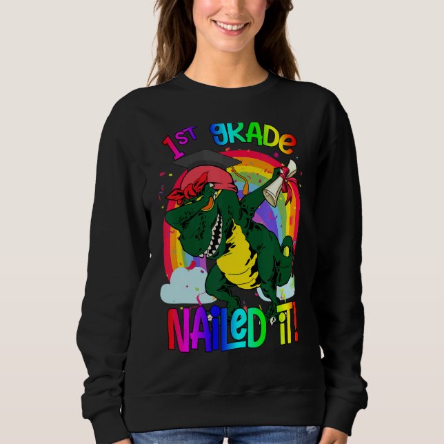 Moletom Dabbing 1rua Graduação Rex Dinossaur Grau Dinossau (Frente)