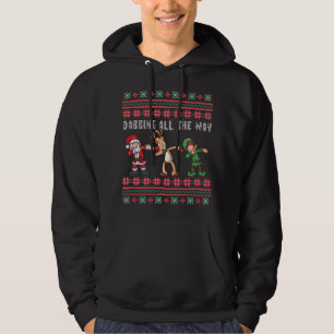 Moletom Dabbing All Way Papais noeis Reindeer Elf Ugly Xma