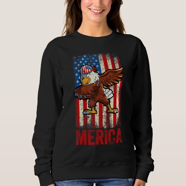 Moletom Dabbing American Eagle 4 de julho Boys Men America (Frente)