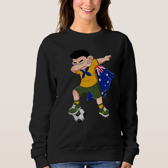 Moletom Dabbing Australia Boy Football Flag Kids (Frente)