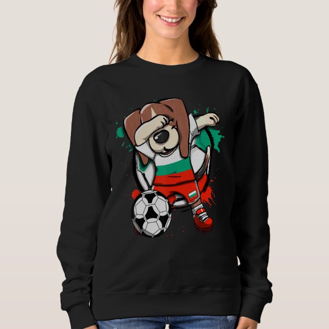 Moletom Dabbing Beagle Dog Bulgária Soccer Fans Jersey Foo (Frente)