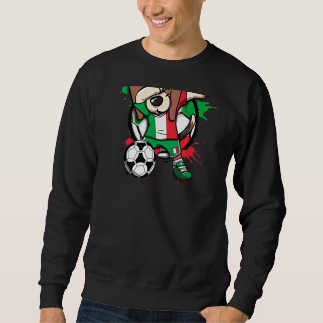 Moletom Dabbing Beagle Dog Itália Soccer Fãs Jersey (Frente)
