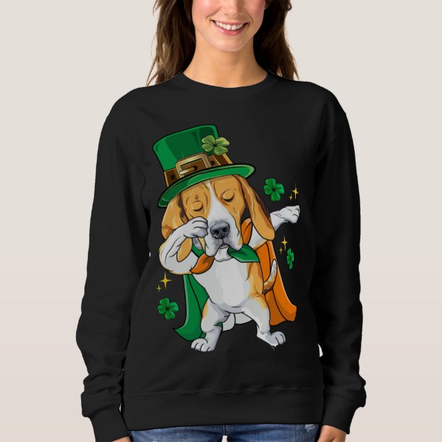 Moletom Dabbing Beagle Leprechaun St Patricks Day (Frente)