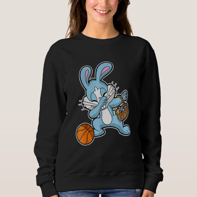 Moletom Dabbing, bolinho de basquete de coelho da Páscoa (Frente)
