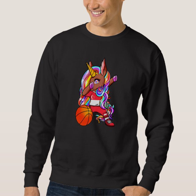 Moletom Dabbing Brown Skin Unicorn Cingapura Basquete Fa (Frente)