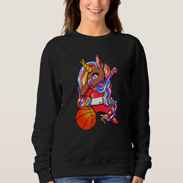 Moletom Dabbing Brown Skin Unicorn Cingapura Basquete Fa (Frente)