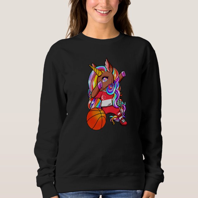 Moletom Dabbing Brown Skin Unicorn Cingapura Basquete Fa (Frente)