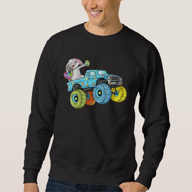 Moletom Dabbing Bunny Happy Easter Monster Truck  Kids Boy (Frente)