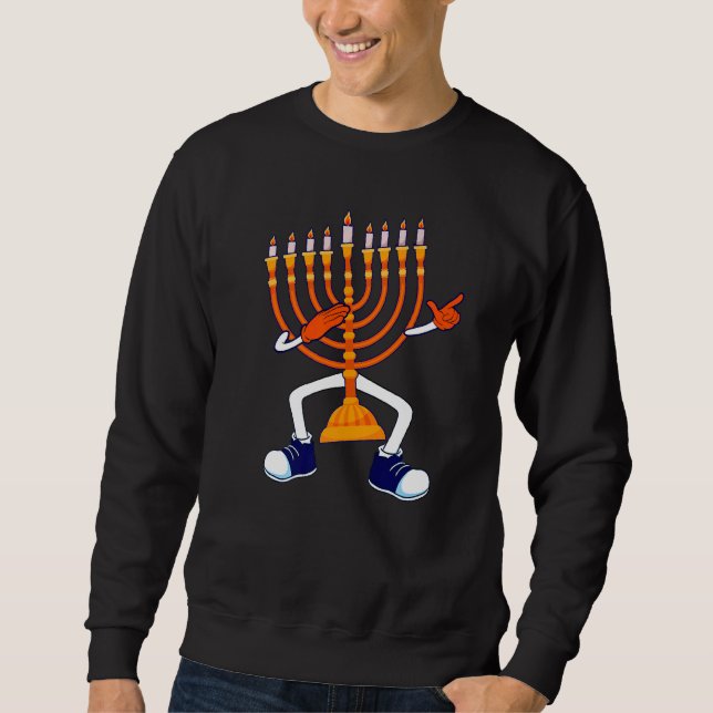 Moletom Dabbing Candles Menorah Channukah Hanukkah judeu (Frente)