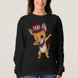 Moletom Dabbing Chihuahua Dog & Tio Sam Hat Usa Flag 4th