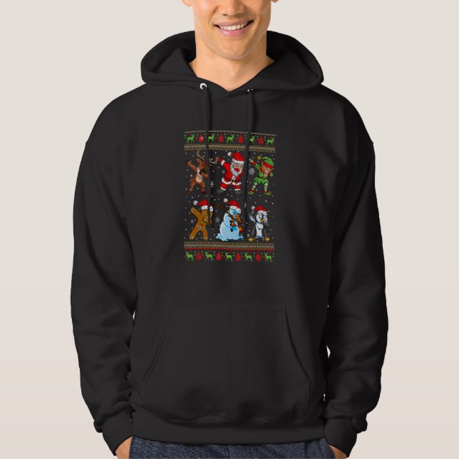Moletom Dabbing Christmas Ugly Xmas Sweater Papais noeis D (Frente)