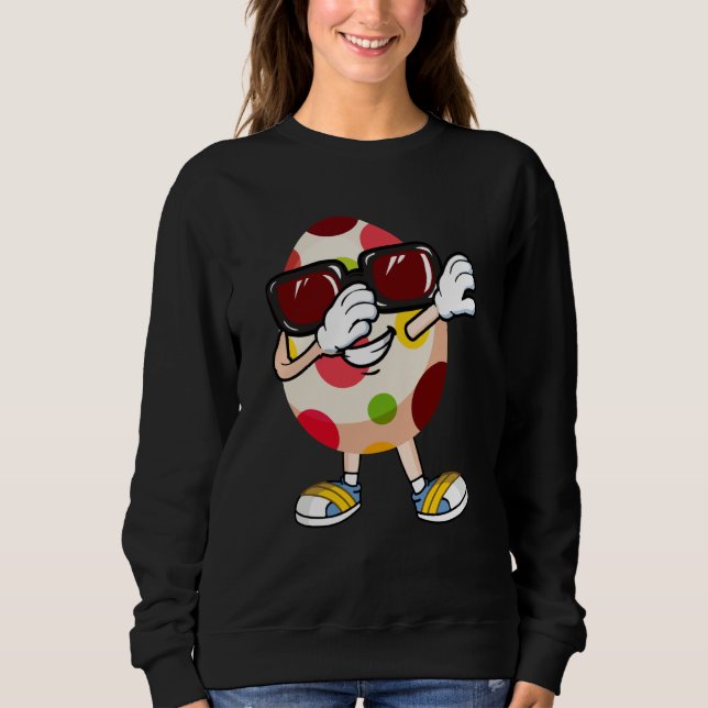 Moletom Dabbing Easter Egg Sunglasses Boys Kids Girls Hunt (Frente)