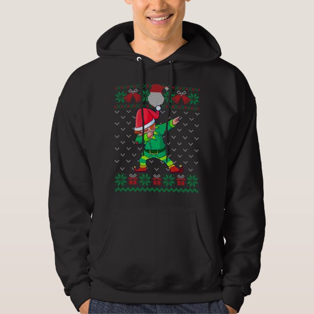 Moletom Dabbing Elf Ugly Christmas Sweater Family (Frente)