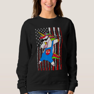 Moletom Dabbing Fisheries Unicorn Funny American Flag Cute