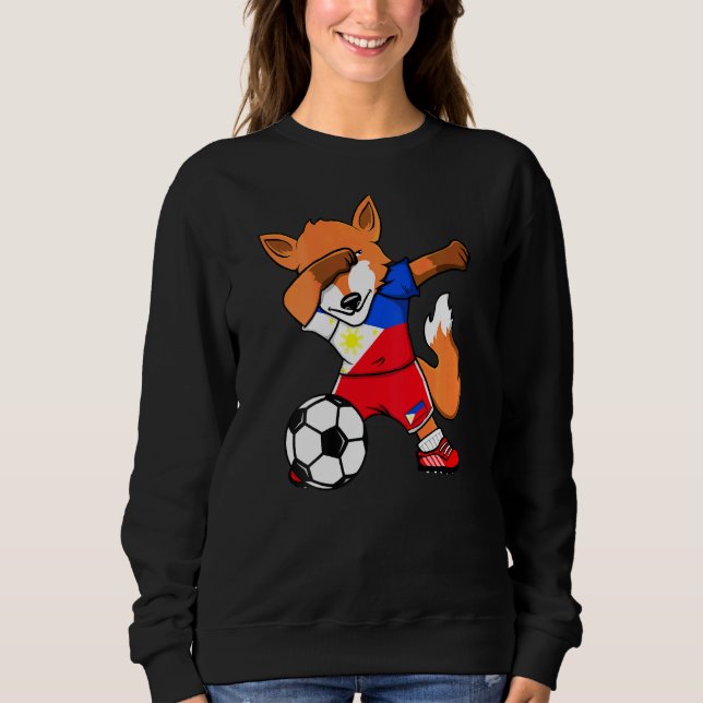 Moletom Dabbing Fox Filipinas Soccer Fans Jersey Flag Fo (Frente)