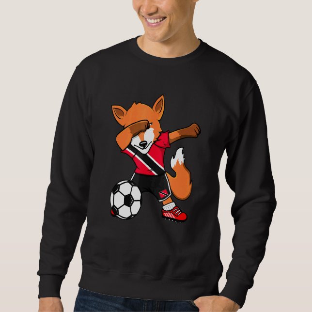 Moletom Dabbing Fox Trinidad E Tobago Soccer Fans Jersey (Frente)