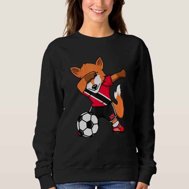Moletom Dabbing Fox Trinidad E Tobago Soccer Fans Jersey (Frente)