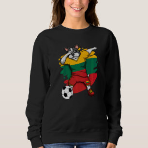 Moletom Dabbing French Bulldog Lituânia Soccer Fan Jersey