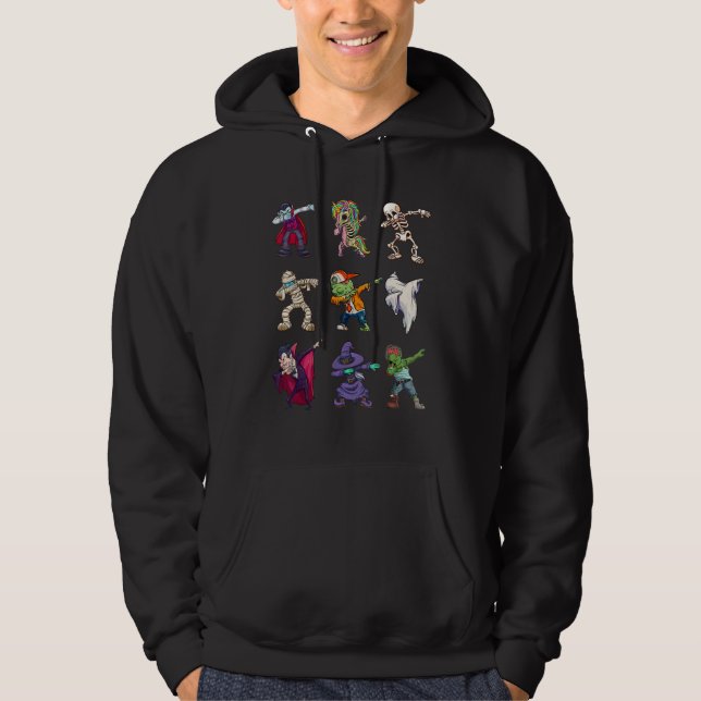 Moletom Dabbing Halloween Zombie Skeleton Scary Vampire Wi (Frente)