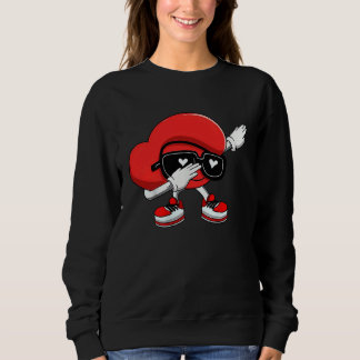 Moletom dabbing heart  toddler girls kids boys valentines 