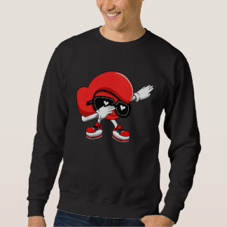 Moletom dabbing heart  toddler girls kids boys valentines 