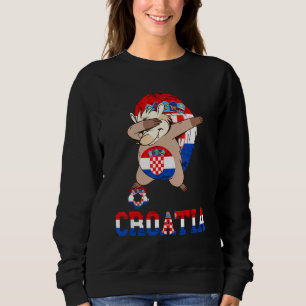 Moletom Dabbing Hedgehog Croácia Flag Croata Hrvatska So