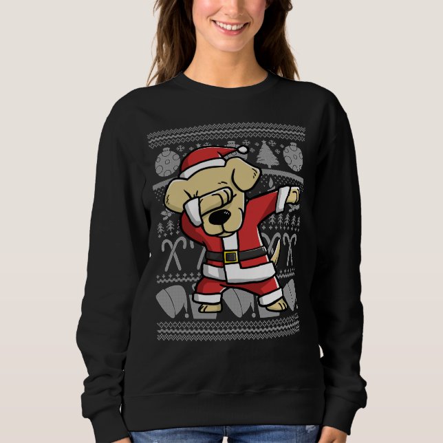 Moletom Dabbing Labrador Retriever Ugly Christmas Sweater (Frente)
