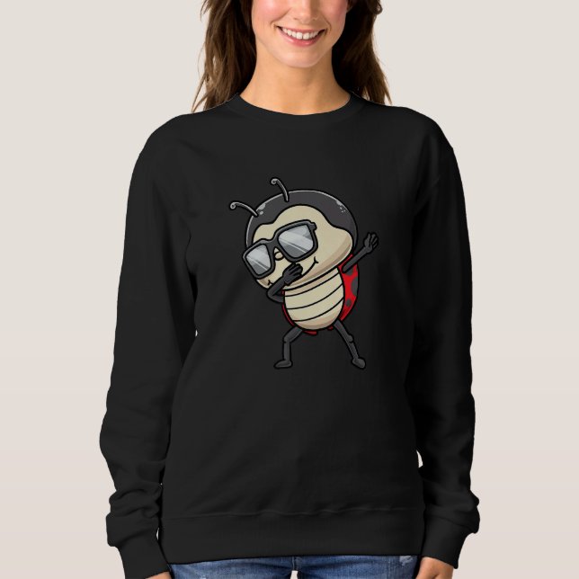 Moletom Dabbing Ladybug With Sunglasses Insectologist Lady (Frente)
