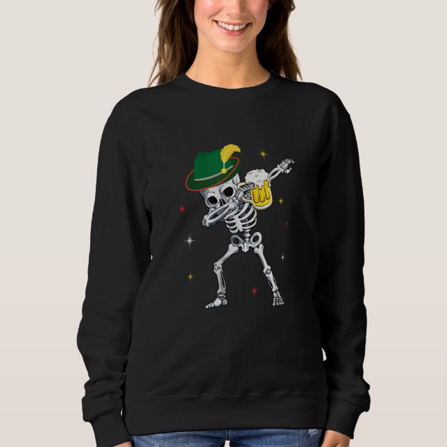 Moletom Dabbing Lederhosen Skeleton com Beer Mug Okou (Frente)