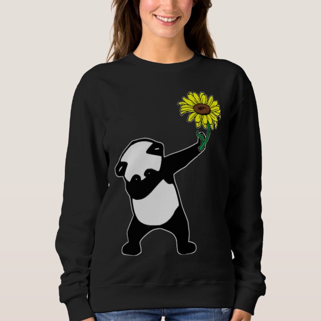 Moletom Dabbing Panda Bear Sunflower Autism Consciência (Frente)