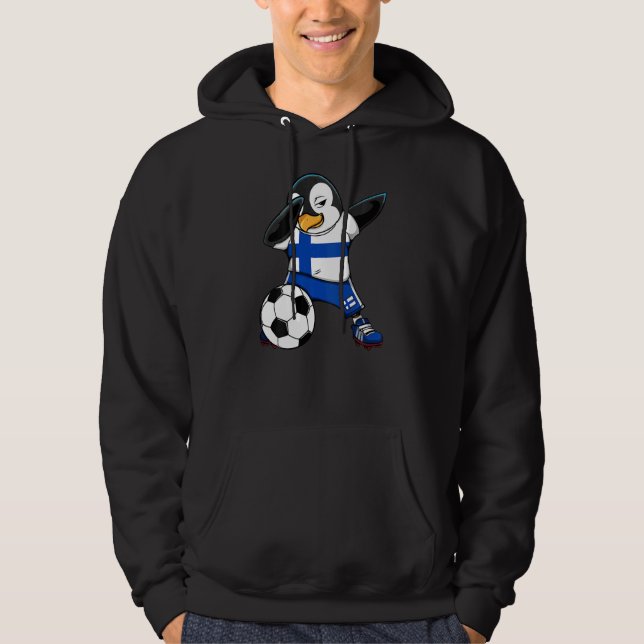 Moletom Dabbing Penguin Finlândia Soccer Fans Jersey (Frente)