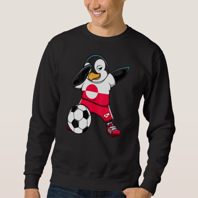 Moletom Dabbing Penguin Groelândia Soccer Fãs Jersey (Frente)