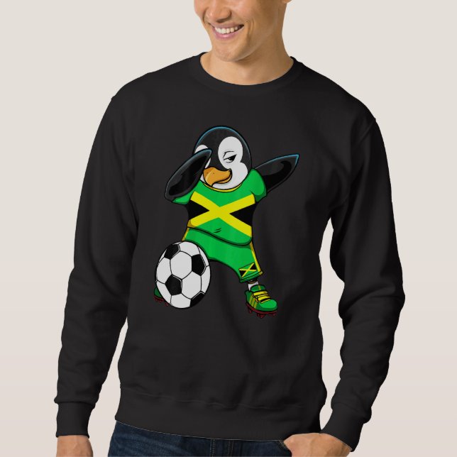 Moletom Dabbing Penguin Jamaica Soccer Fans Jersey (Frente)