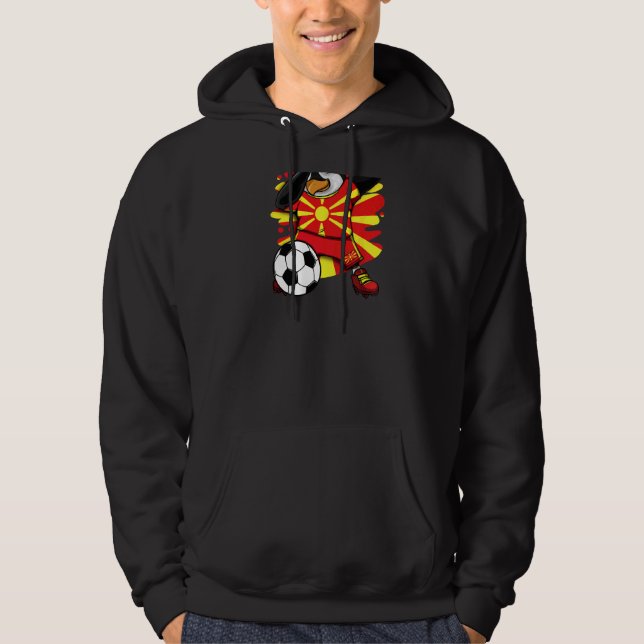 Moletom Dabbing Penguin Macedônia Soccer Fans Jersey (Frente)